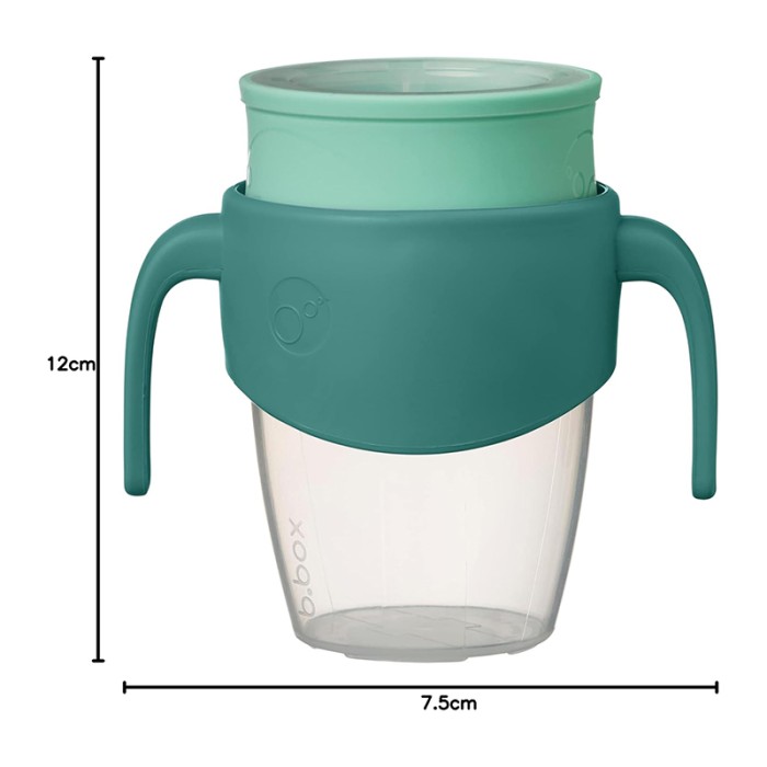 b.box 360 Cup with Silicone Drinking Rim, Emerald Forest Green 250ml