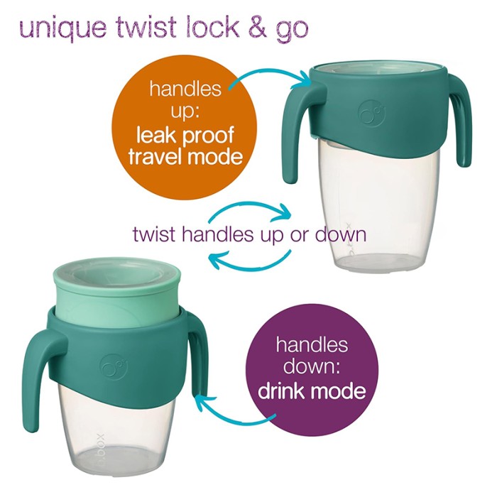 b.box 360 Cup with Silicone Drinking Rim, Emerald Forest Green 250ml