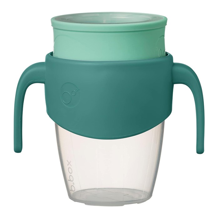 b.box 360 Cup with Silicone Drinking Rim, Emerald Forest Green 250ml