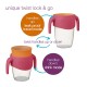 b.box 360 Cup with Silicone Drinking Rim, Strawberry Shake Pink Orange 250ml