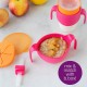 b.box 360 Cup with Silicone Drinking Rim, Strawberry Shake Pink Orange 250ml