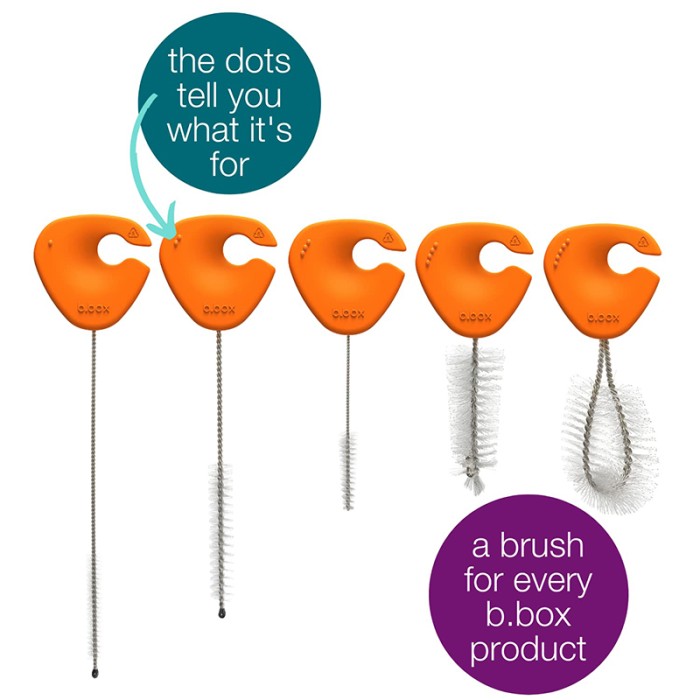 b.box Cleaning Brush Set, 5 Piece Straw & Bottle Brush Kit