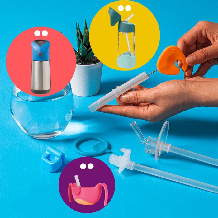 b.box Cleaning Brush Set, 5 Piece Straw & Bottle Brush Kit