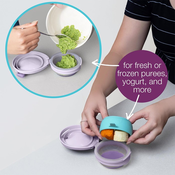 b.box Fill & Feed Reusable Food Pouch, Silicone, Sage Green 110ml