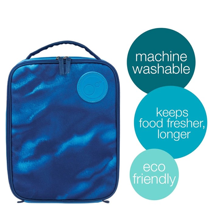 b.box Flexi Insulated Lunch Bag, Fits Lunchbox & Snackbox, Washable, Deep Blue