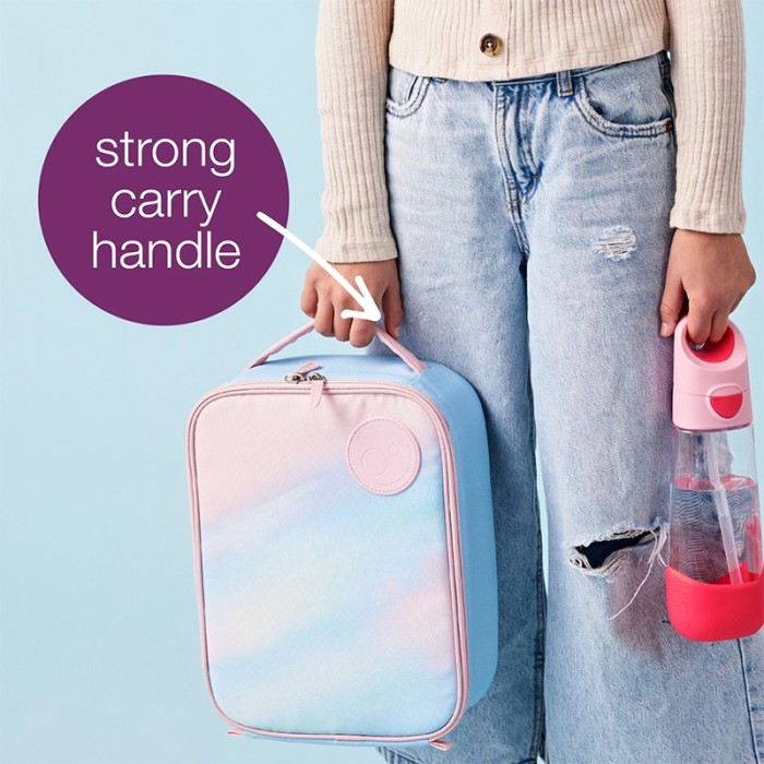 b.box Flexi Insulated Lunch Bag, Fits Lunchbox & Snackbox, Washable, Morning Sky Pink