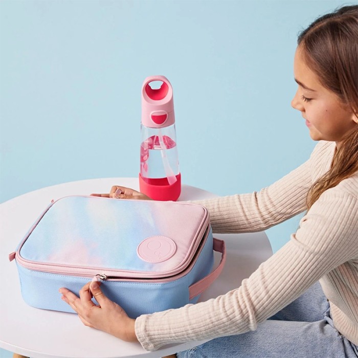 b.box Flexi Insulated Lunch Bag, Fits Lunchbox & Snackbox, Washable, Morning Sky Pink