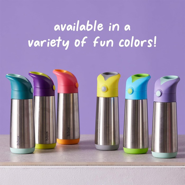 b.box Insulated Drink Bottle, Stainless Steel, Cold 8hrs/Warm 6hrs, Lilac Pop 350ml