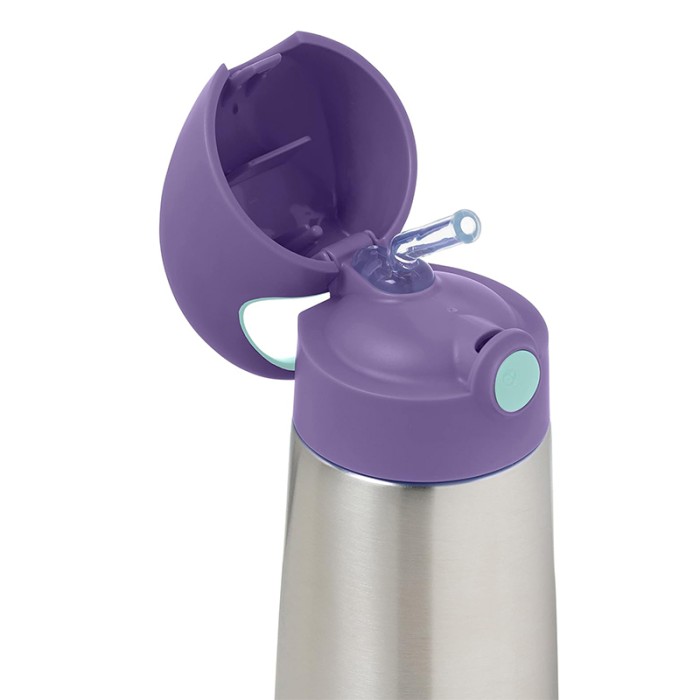 b.box Insulated Drink Bottle, Stainless Steel, Cold 8hrs/Warm 6hrs, Lilac Pop 350ml