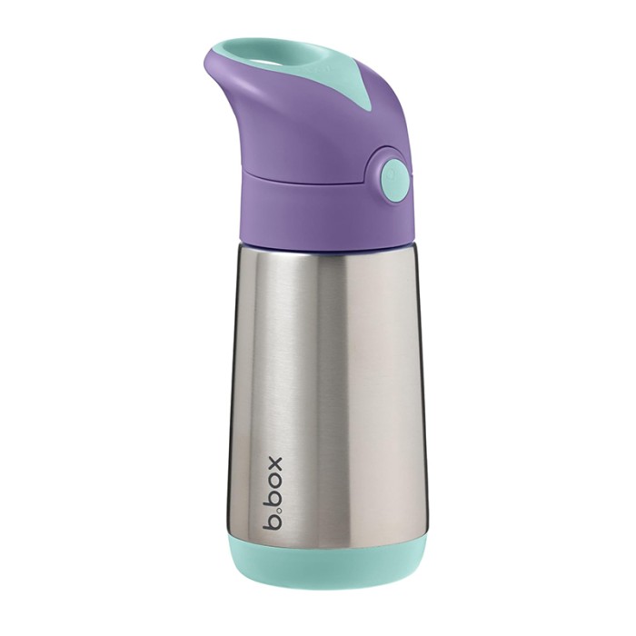 b.box Insulated Drink Bottle, Stainless Steel, Cold 8hrs/Warm 6hrs, Lilac Pop 350ml