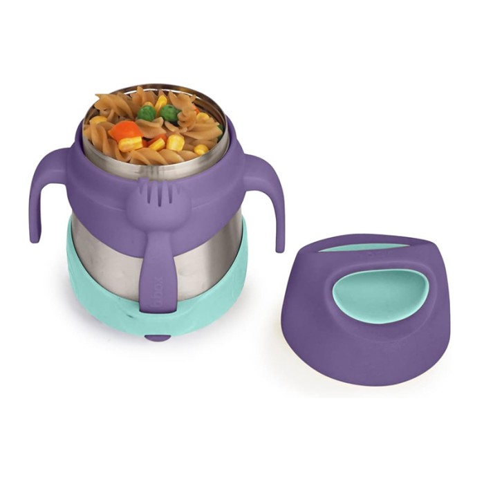 b.box Insulated Food Jar, Cold up to 7hrs/Warm up to 5hrs, Lilac Pop Purple 335ml