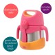 b.box Insulated Food Jar, Cold up to 7hrs/Warm up to 5hrs, Strawberry Shake Pink Orange 335 ml