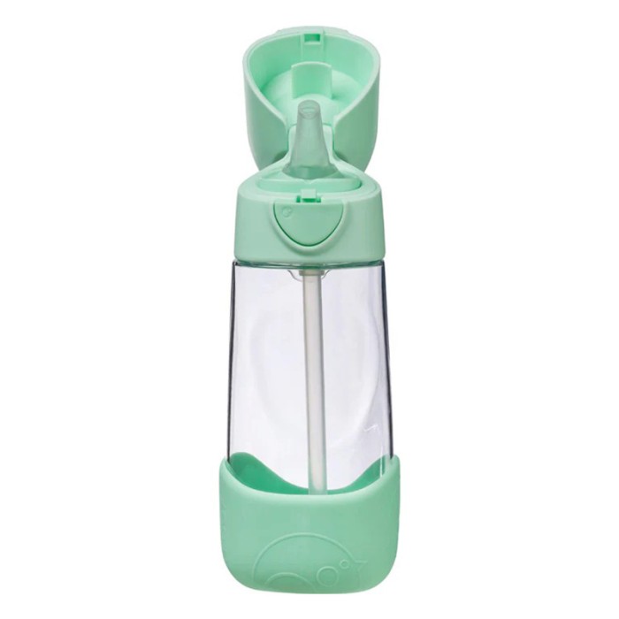 b.box Junior Drink Bottle, Spearmint, Flip Top Straw 450ml