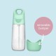 b.box Junior Drink Bottle, Spearmint, Flip Top Straw 450ml