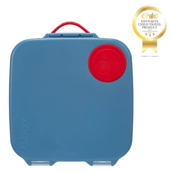 b.box Lunchbox, Large Bento with 4 Compartments, Cold Pack, Blue Blaze 1L