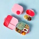 b.box Lunchbox, Large Bento with 4 Compartments, Cold Pack, Flamingo Fizz 1L