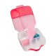 b.box Lunchbox, Large Bento with 4 Compartments, Cold Pack, Flamingo Fizz 1L