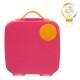 b.box Lunchbox, Large Bento with 4 Compartments, Cold Pack, Strawberry Shake Pink Orange 1L