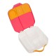 b.box Lunchbox, Large Bento with 4 Compartments, Cold Pack, Strawberry Shake Pink Orange 1L