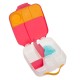 b.box Mini Lunchbox 3 Compartments, Whole Fruit Fit, Strawberry Shake Pink Orange