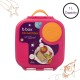 b.box Mini Lunchbox 3 Compartments, Whole Fruit Fit, Strawberry Shake Pink Orange