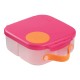 b.box Mini Lunchbox 3 Compartments, Whole Fruit Fit, Strawberry Shake Pink Orange