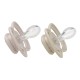 b.box Pacifier Silicone Twin Pack, Blush & Latte, Orthodontic