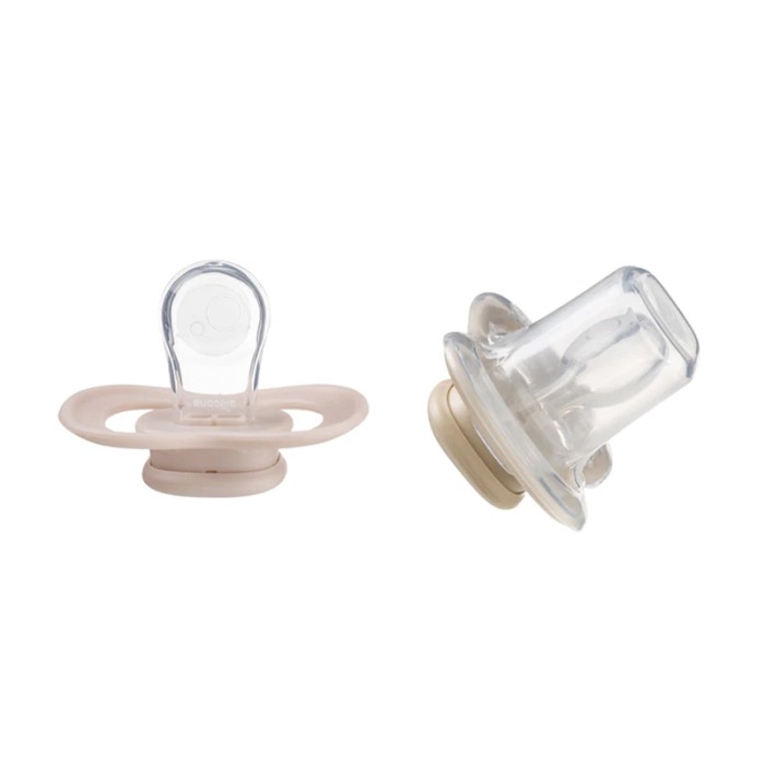 b.box Pacifier Silicone Twin Pack, Blush & Latte, Orthodontic