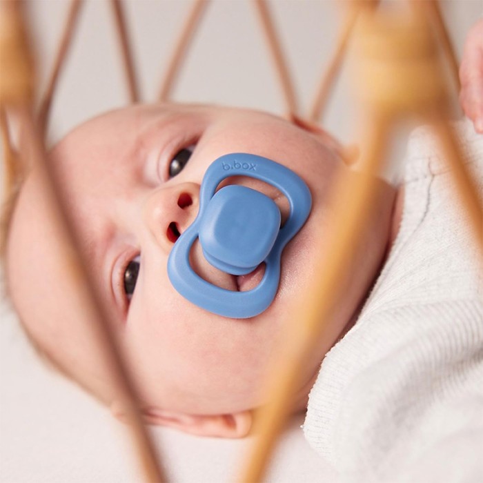 b.box Pacifier Silicone Twin Pack, Ocean & Sky, Orthodontic