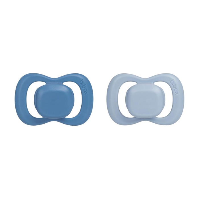 b.box Pacifier Silicone Twin Pack, Ocean & Sky, Orthodontic