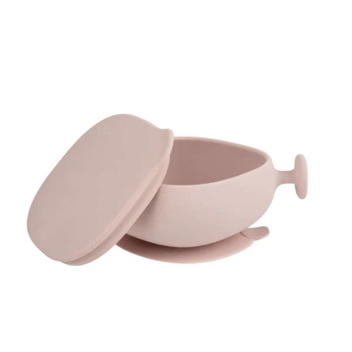 b.box Silicone Bowl with Lid, Microwave & Freezer Safe, Blush