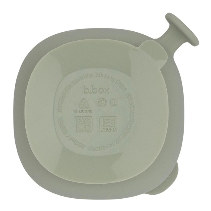 b.box Silicone Bowl with Lid, Microwave & Freezer Safe, Sage