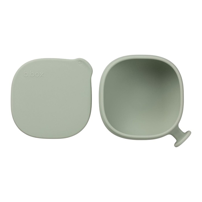 b.box Silicone Bowl with Lid, Microwave & Freezer Safe, Sage