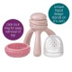 b.box Silicone Fresh Food Feeder with Cap, Easy Grip, Tripod Base, Blush Pink