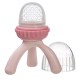 b.box Silicone Fresh Food Feeder with Cap, Easy Grip, Tripod Base, Blush Pink