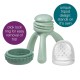 b.box Silicone Fresh Food Feeder with Cap, Easy Grip, Tripod Base, Sage Green