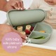 b.box Silicone Plate with Lid, Dishwasher & Microwave Safe, Sage