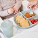 b.box Silicone Plate with Lid, Dishwasher & Microwave Safe, Sage