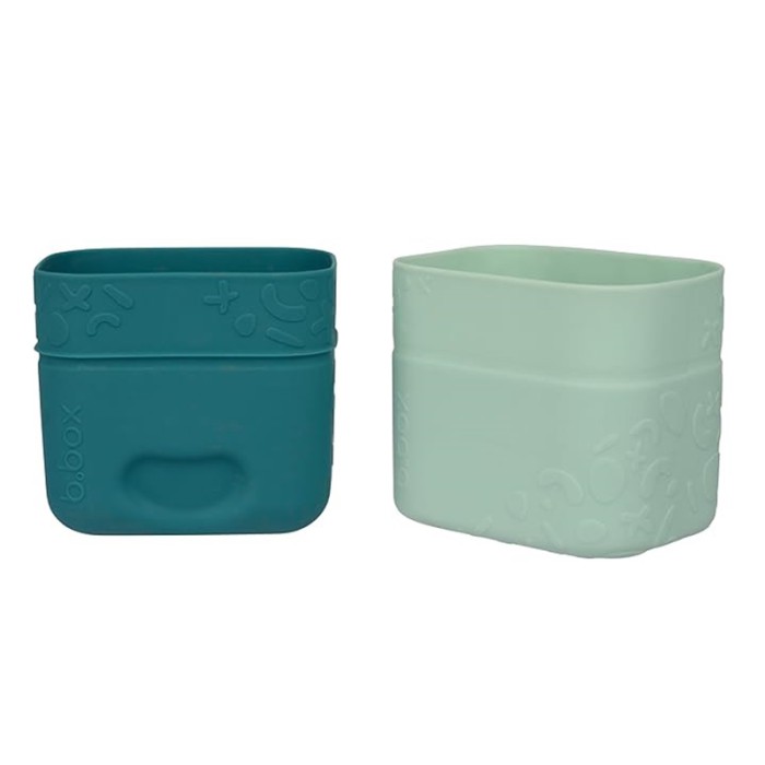 b.box Silicone Snack Cups Reusable, Oven & Freezer Safe, Forest Green