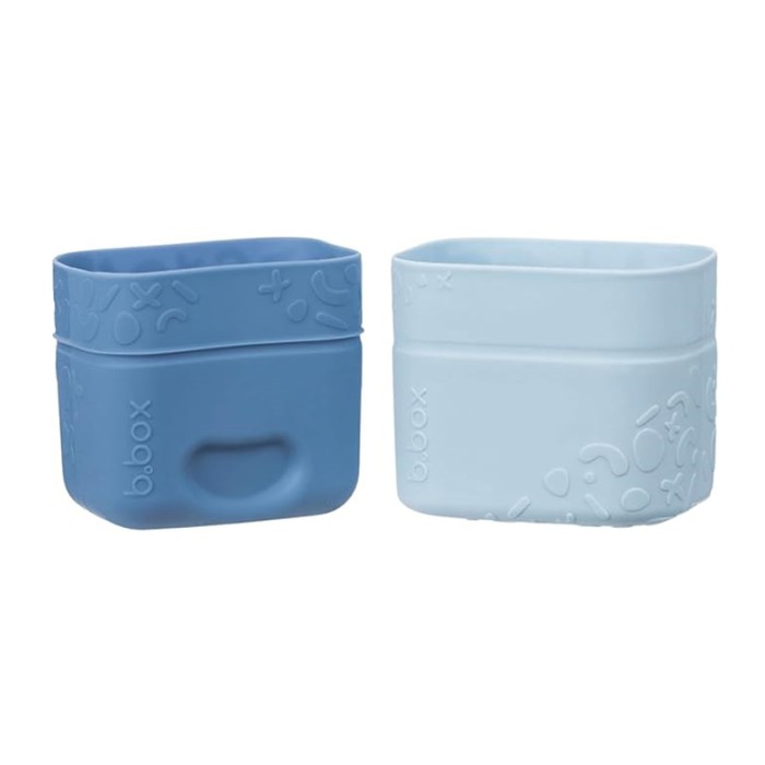 b.box Silicone Snack Cups Reusable, Oven & Freezer Safe, Ocean