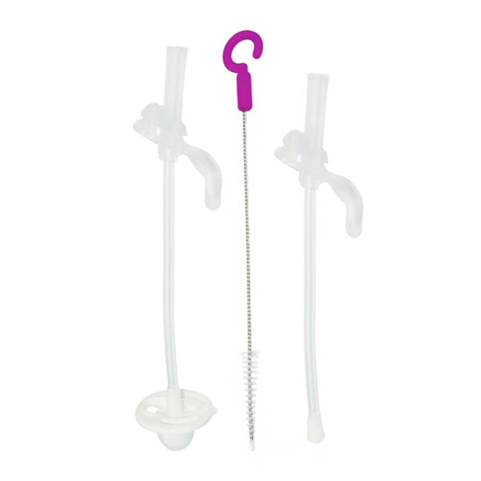 b.box Sippy Cup Replacement Straw Pack, 1 Weighted Straw & 1 Cleaning Brush