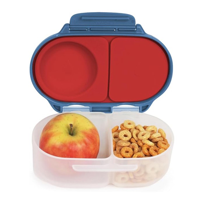 b.box Snackbox Mini Bento with 2 Leak Proof Compartments, Blue Blaze