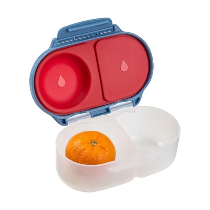 b.box Snackbox Mini Bento with 2 Leak Proof Compartments, Blue Blaze