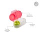 b.box Snackbox Mini Bento with 2 Leak Proof Compartments, Flamingo Fizz Pink