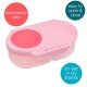 b.box Snackbox Mini Bento with 2 Leak Proof Compartments, Flamingo Fizz Pink