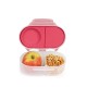 b.box Snackbox Mini Bento with 2 Leak Proof Compartments, Flamingo Fizz Pink