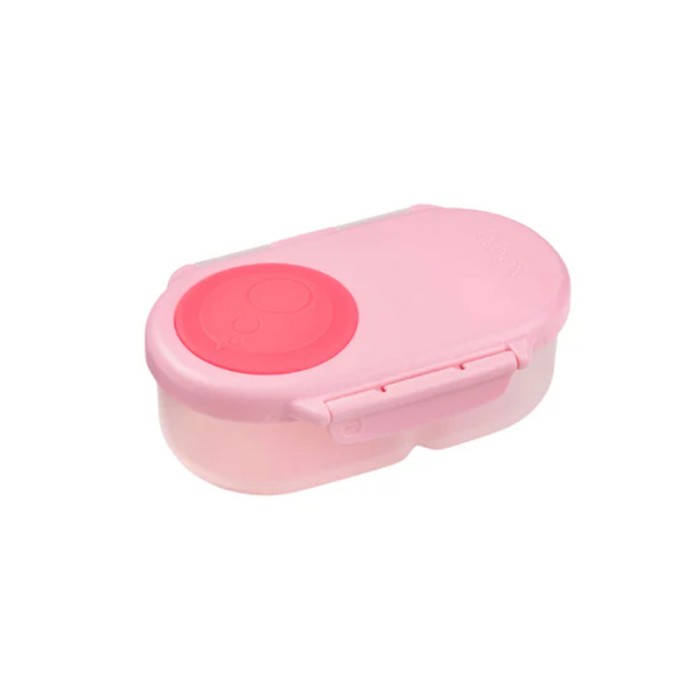 b.box Snackbox Mini Bento with 2 Leak Proof Compartments, Flamingo Fizz Pink