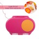b.box Snackbox Mini Bento with 2 Leak Proof Compartments, Strawberry Shake Pink Orange