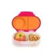 b.box Snackbox Mini Bento with 2 Leak Proof Compartments, Strawberry Shake Pink Orange