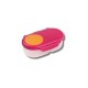 b.box Snackbox Mini Bento with 2 Leak Proof Compartments, Strawberry Shake Pink Orange
